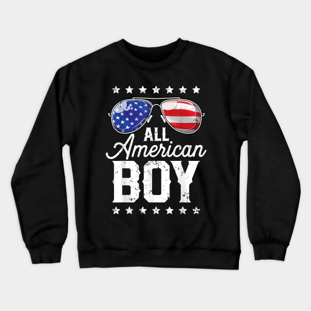 All American Boy 4th of July Boys Sunglasses Shirt Crewneck Sweatshirt by julieariasdqr887